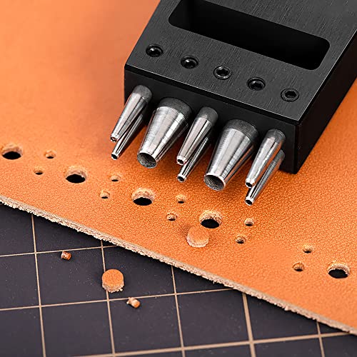 WUTA Brogue Style Leather Hole Punches 8 Holes Puncher DIY Hand Perforated Round Stitching Punch Tools Hole Cut for Leather Shoes Bags - Image 4