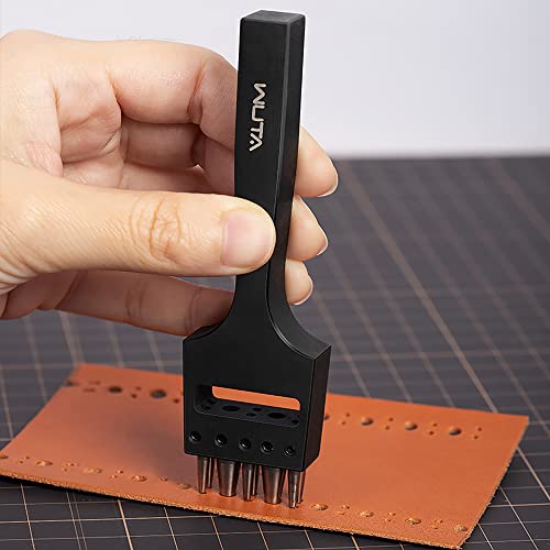 WUTA Brogue Style Leather Hole Punches 8 Holes Puncher DIY Hand Perforated Round Stitching Punch Tools Hole Cut for Leather Shoes Bags - Image 5