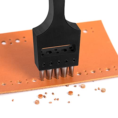 WUTA Brogue Style Leather Hole Punches 8 Holes Puncher DIY Hand Perforated Round Stitching Punch Tools Hole Cut for Leather Shoes Bags - Image 3