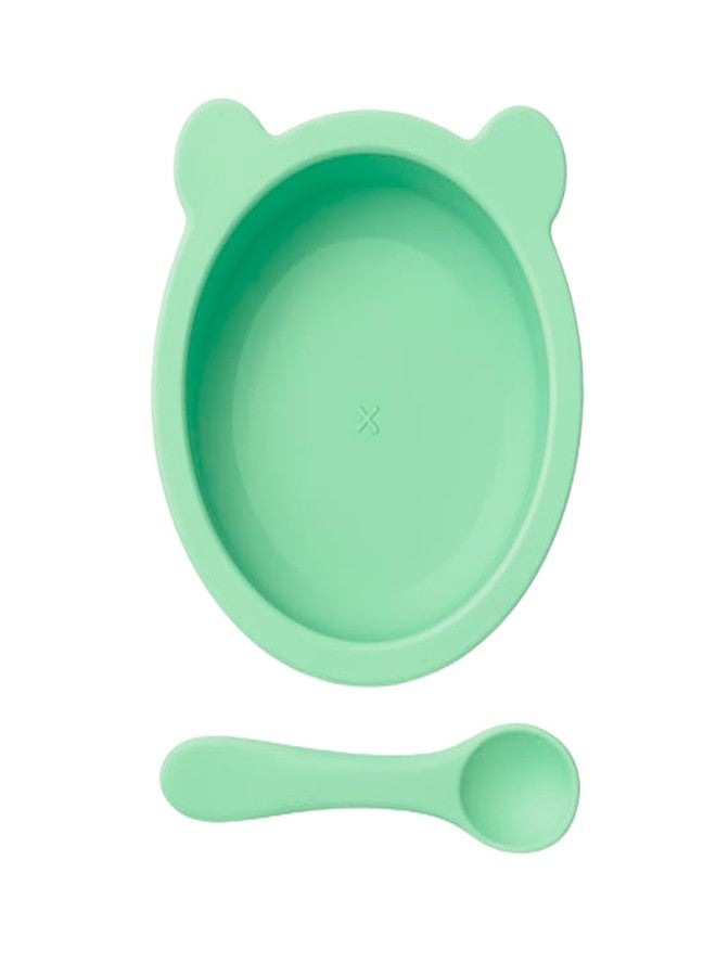 TAG24 Silicone Baby Feeding Bowl and Spoon Set for Babies with Suction Base, BPA-Free, Non-Slip, Safe for Infants and Toddlers Mealtime (Green) - Image 2