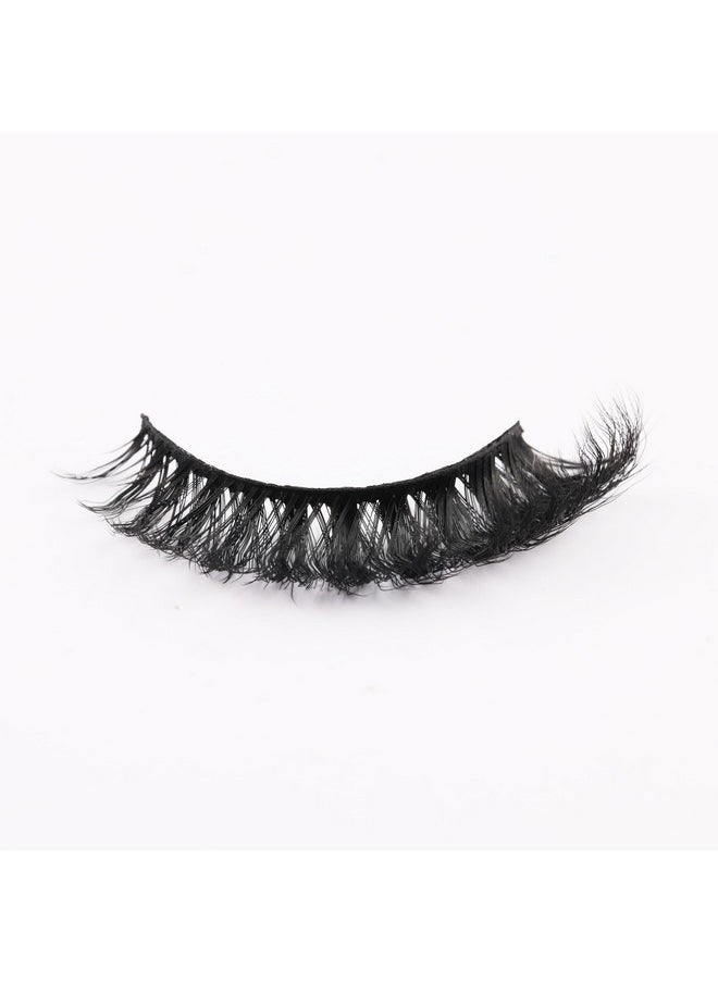 Miss Kiss - 2 Pair Lashes Curly Cat Eye Natural Look Lash Soft Fluffy Faux Mink Eyelashes Wispy Manga Russian C Curl Eye Lash 3D False Lashes Strip E16D (13Mm) - Image 1