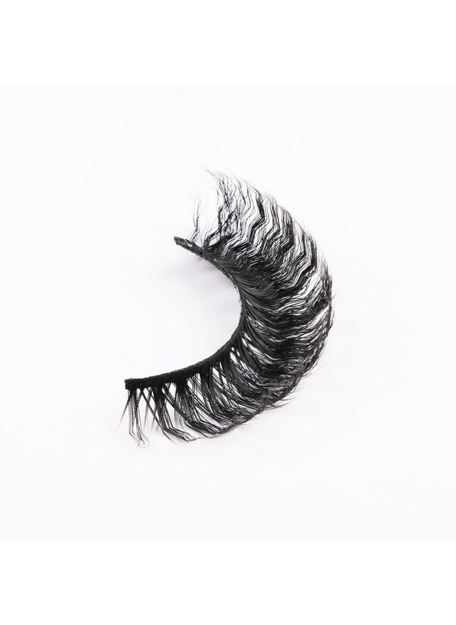 Miss Kiss - 2 Pair Lashes Curly Cat Eye Natural Look Lash Soft Fluffy Faux Mink Eyelashes Wispy Manga Russian C Curl Eye Lash 3D False Lashes Strip E16D (13Mm) - Image 1