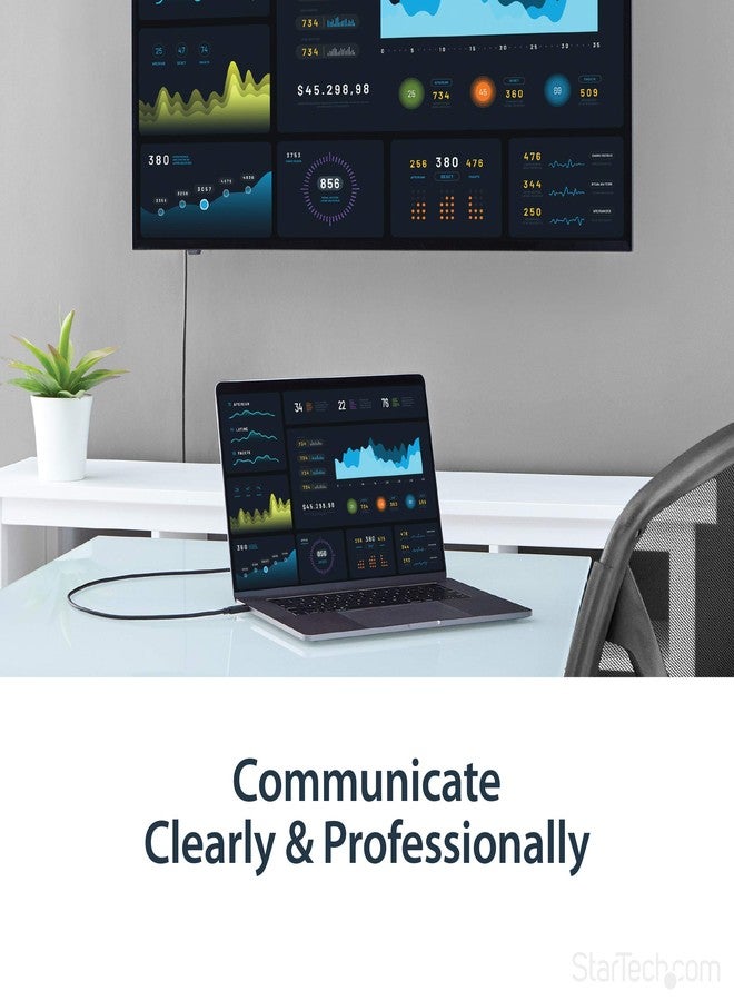 StarTech.com 6ft (2m) USB C to HDMI Cable - 4K 60Hz USB Type C to HDMI 2.0 Video Adapter Cable - Thunderbolt 3 Compatible - Laptop to HDMI Monitor/Display - DP 1.2 Alt Mode HBR2 - Black (CDP2HD2MBNL) - Image 4