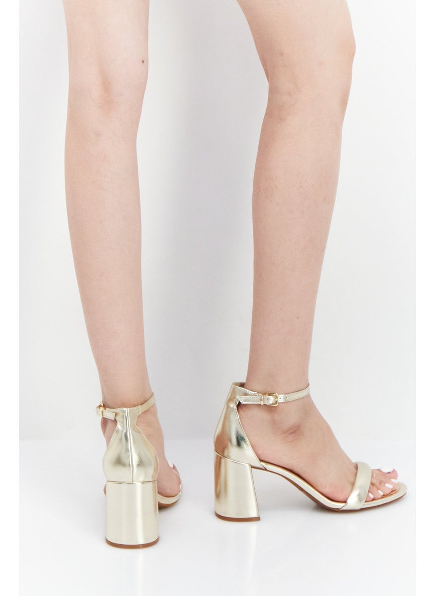 Kenneth Cole Women Medium Luisa Adjustable Buckle High Heel Sandals, Gold  - Image 2