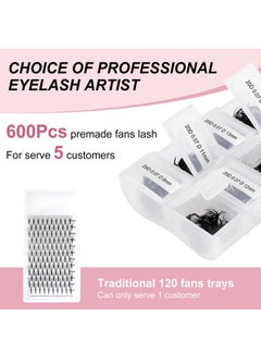 FADLASH Eyelash Extension Fadlash 20D Premade Fans Eyelash Extensions 600Pcs Premade Lash Extensions Fans Premade Lash Fans D Curl Volume Lash Extensions Mixed Tray (20D 0.07D 8 15Mm)  - Image 5