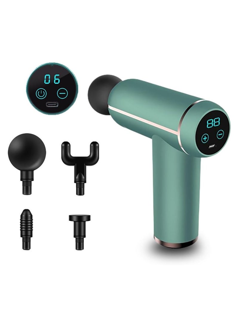 general Massage Gun, Portable Handheld Muscle Massage Gun, Mini Electric Handheld Massager, LCD Display with 4 Interchangeable Massage Heads - Image 1