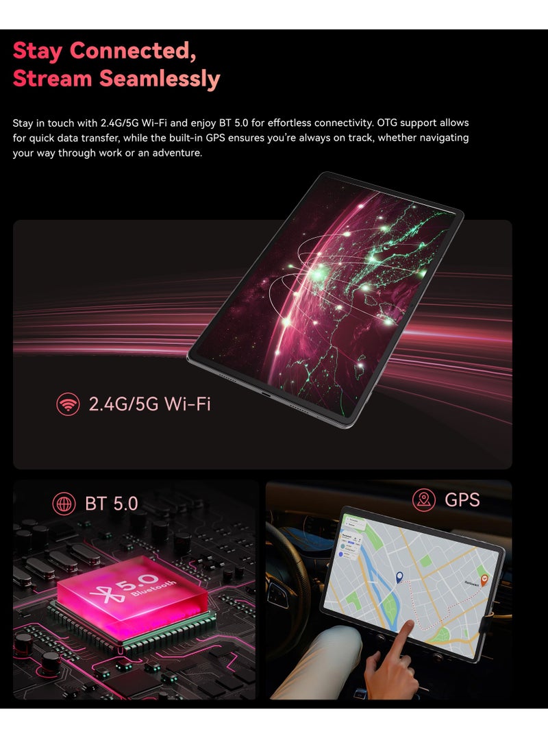 Cubot - CUBOT TAB 70,Wifi Tablet, 8.1mm Ultra-Slim,Android 14, 16(6+10)GB RAM+128GB ROM, 10.95'' HD+Touch Screen Tablet ,Dual SIM Card ,8200mAh Mega Battery, 8MP+16MP Camera, Octa Core Wifi 6 GPS Tab with Ultra-Slim Bluetooth Keyboard and Mouse Combo Rechargeable Portable Wireless Keyboard Mouse Set - Image 1