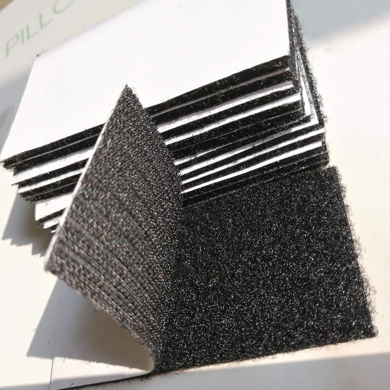 2 x 4 Inch Hook Loop Strips with Adhesive Square Hook and Loop Tape Heavy Duty Strips Sticky Back Fastener 12 Sets for Holds Picture Frame and Tools Black 2x4 inch