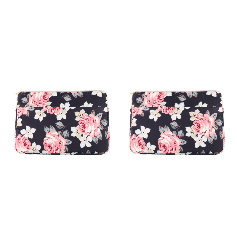 2pcs Laptop Flower Sleeve Computer Skin Bag Notebook Carrying Case Cover (15inch) - Image 1