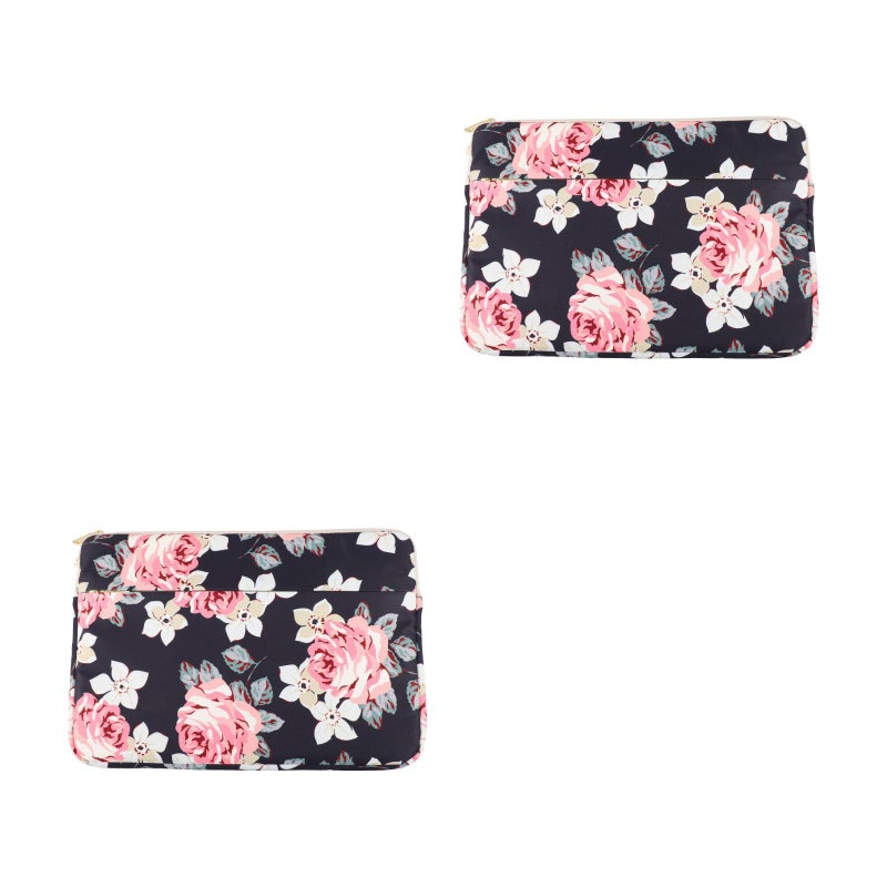 2pcs Laptop Flower Sleeve Computer Skin Bag Notebook Carrying Case Cover (15inch) - Image 2