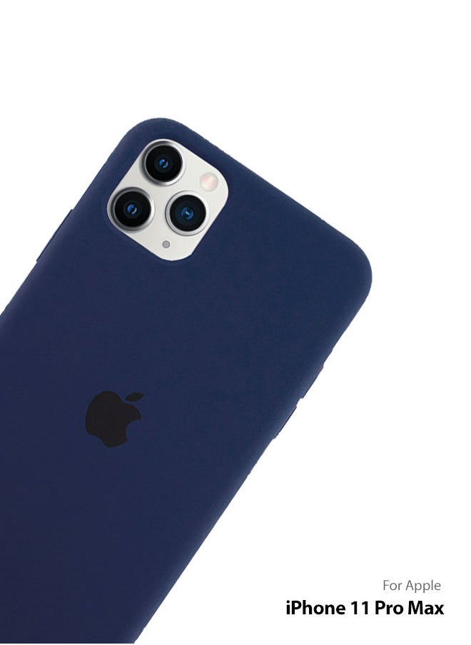 Generic - Logo Compatible Silicone Case Cover For Apple iPhone 11 Pro Max Dark Blue - Image 1