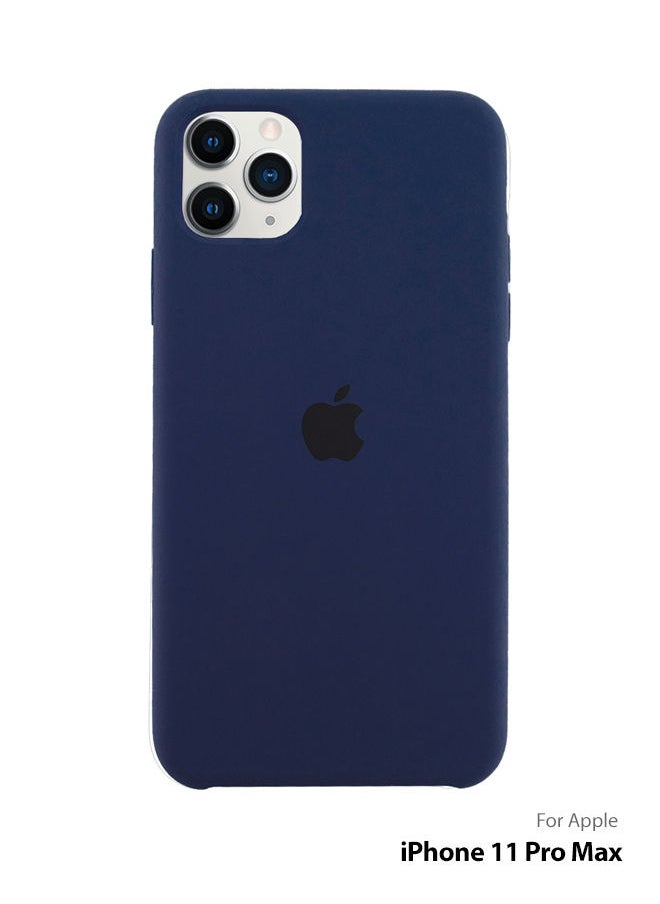 Generic - Logo Compatible Silicone Case Cover For Apple iPhone 11 Pro Max Dark Blue - Image 1