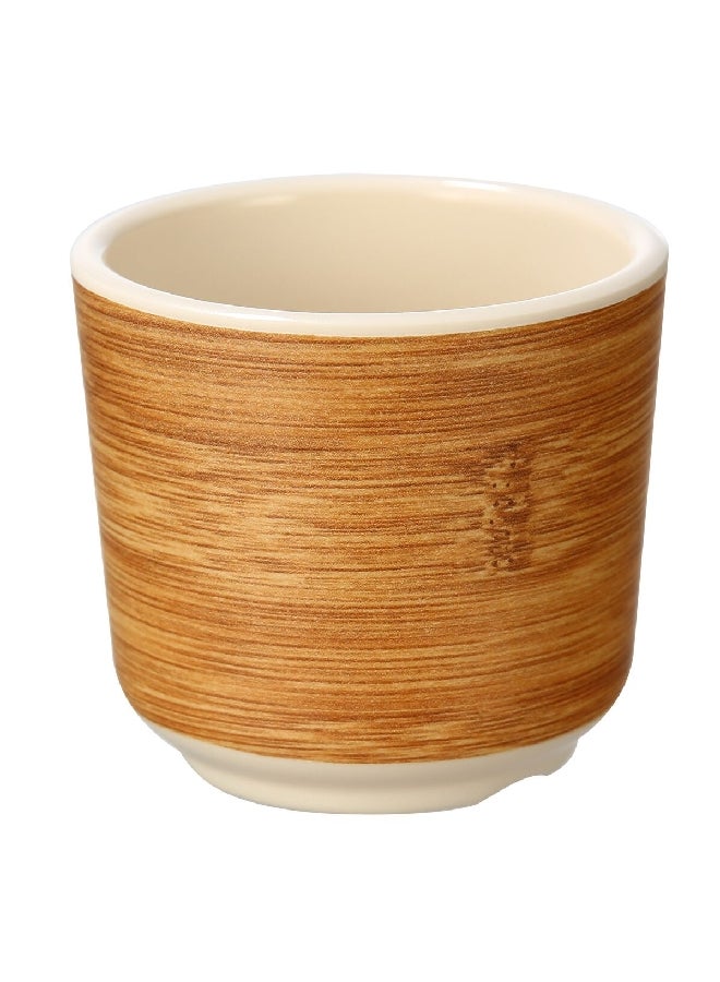 Felli Elegant Durable Round Melamine and Bamboo Tea Cup Brown and White 140 ml Y1K140032-PH051-G