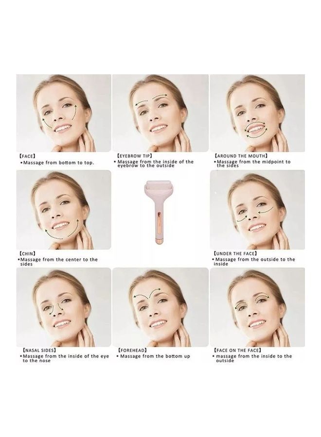 NIBEMINENT Facial Cool Ice Roller Anti Wrinkle Tool Massager Pink/Gold - Image 3