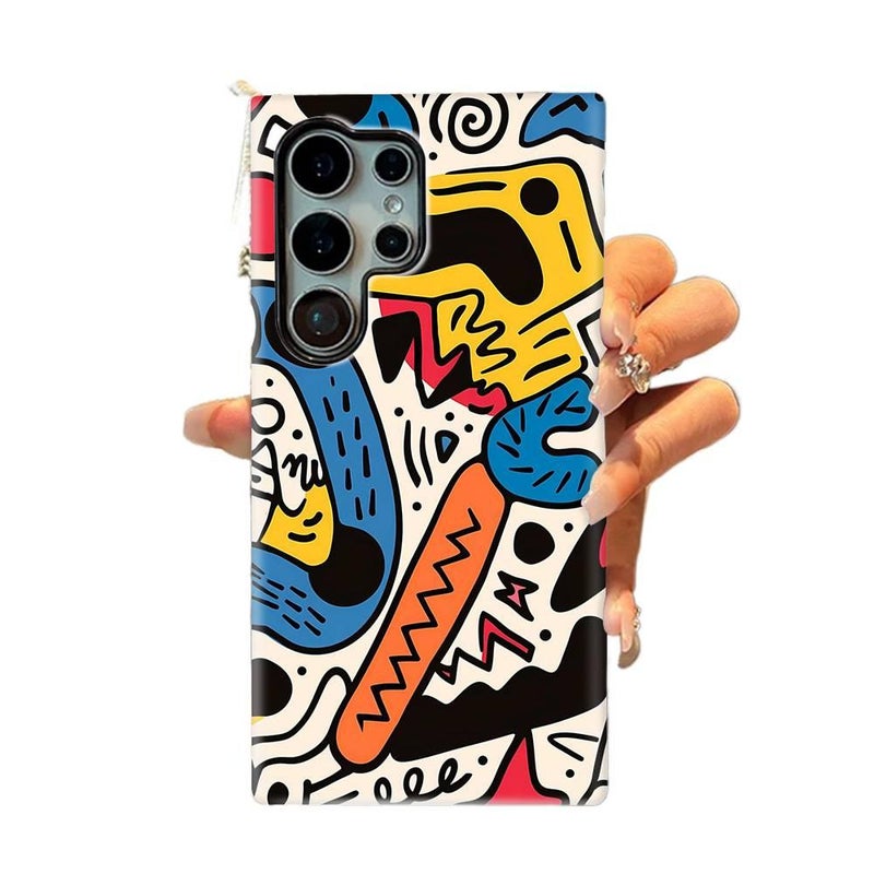 غطاء واقي | Film | حماية من السقوط | نمط جرافيتي فني | Multicolour | مقاوم للصدمات لـ Samsung Galaxy S24 Ultra - Image 4