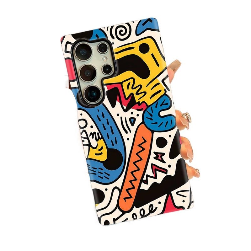 غطاء واقي | Film | حماية من السقوط | نمط جرافيتي فني | Multicolour | مقاوم للصدمات لـ Samsung Galaxy S24 Ultra - Image 2