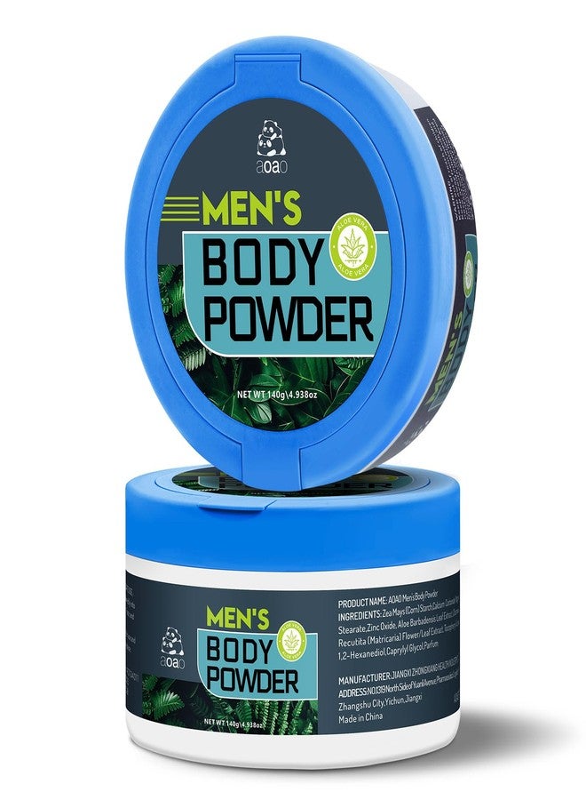AOAO Body Powder for Men, Talc Free Ball Powder for Men, Anti-Chafing & Body Odor Eliminator, Mens Powder for Groin Area Sweat Absorb, Aloe & Zinc Oxide For Soft Soothing & Protect Skin, 5oz Travel Size - Image 1
