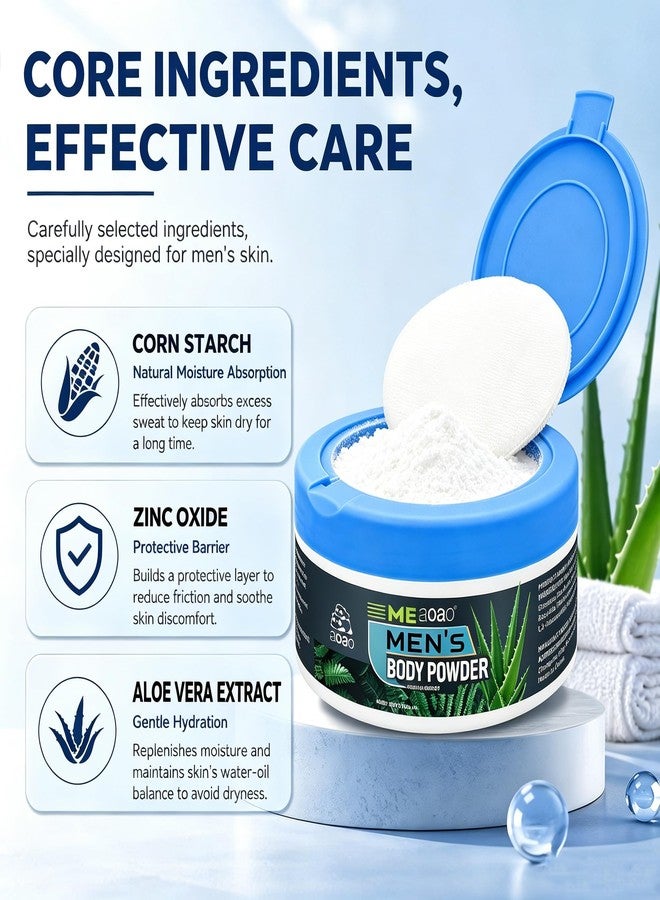 AOAO Body Powder for Men, Talc Free Ball Powder for Men, Anti-Chafing & Body Odor Eliminator, Mens Powder for Groin Area Sweat Absorb, Aloe & Zinc Oxide For Soft Soothing & Protect Skin, 5oz Travel Size - Image 5