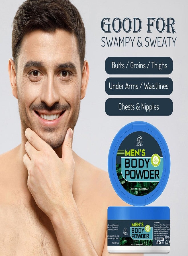AOAO Body Powder for Men, Talc Free Ball Powder for Men, Anti-Chafing & Body Odor Eliminator, Mens Powder for Groin Area Sweat Absorb, Aloe & Zinc Oxide For Soft Soothing & Protect Skin, 5oz Travel Size - Image 3