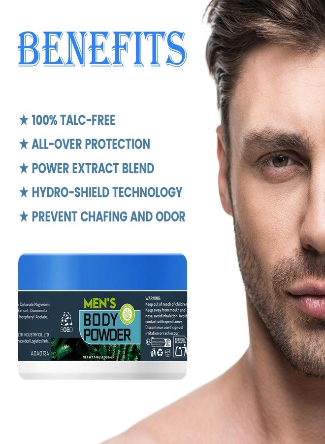 AOAO Body Powder for Men, Talc Free Ball Powder for Men, Anti-Chafing & Body Odor Eliminator, Mens Powder for Groin Area Sweat Absorb, Aloe & Zinc Oxide For Soft Soothing & Protect Skin, 5oz Travel Size - Image 4