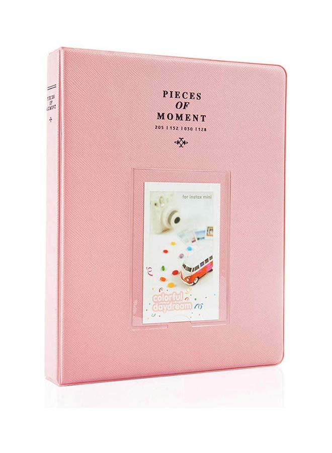 128 Pockets Mini Photo Album For Fujifilm Instax Mini 9 8 7 7S 50 70 90 / Instax SP-1/ Polaroid Instant Camera And Name Card Pink - Image 1