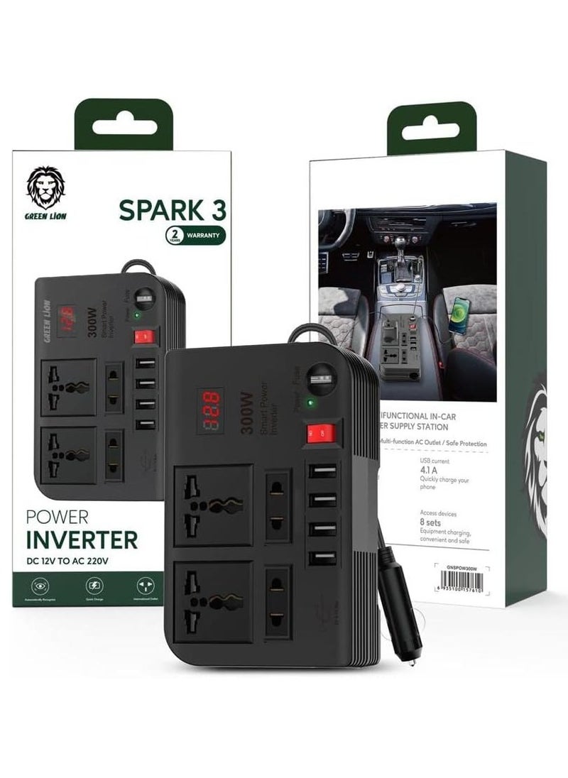 ELTRAZONE - 300W Car Power Extension Socket – Spark 3 with USB 3.1A and High Voltage Safety - Image 1