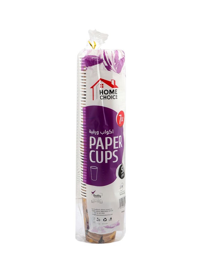 HOME CHOICE Disposable Paper Cup 50-Pieces, 7 Oz, Party cups, 207 ml Capacity - Image 2