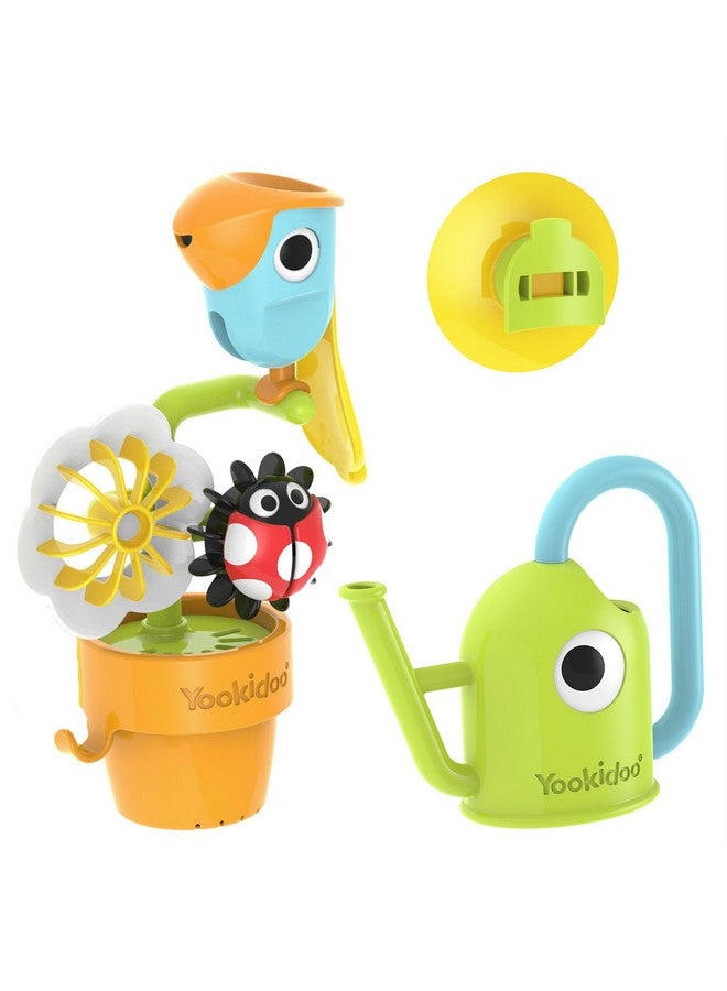Yookidoo Yookidoo Watering Can Baby Bath Toy (Ages 1-3) Spinning Lady Bug & Tipping Bird Toy with 3 Moving Pieces (Mold Free) - Attaches to Tub Wall for Easy Toy Holder and Storage - for Toddler Bath Time  - Image 3
