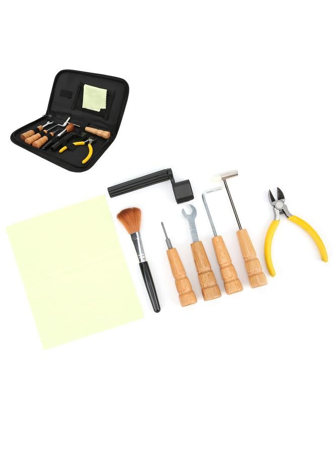 8Pcs Guitar Repair Tool Luthier Maintenance Set Kit Accessory with Hammer Brush Plier GT‑28