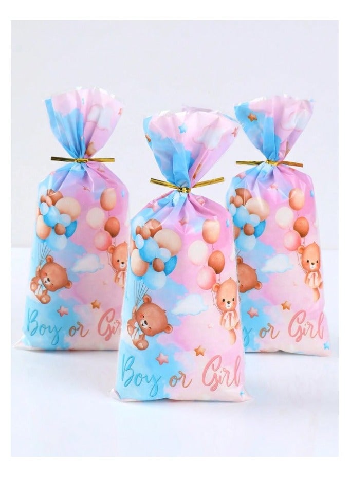 Gender Reveal Party Decorations Plastic Gift and Candy Bags for Baby Shower Parties 25 Pieces - Image 2