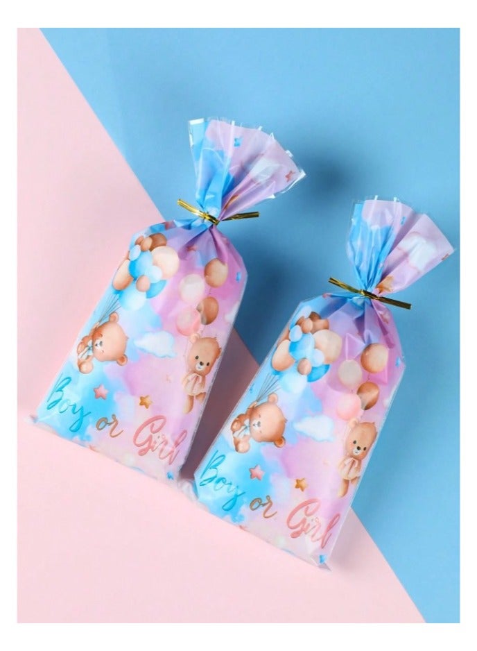 Gender Reveal Party Decorations Plastic Gift and Candy Bags for Baby Shower Parties 25 Pieces - Image 4