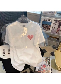 Loose Short Sleeve T-shirt Womens Letter Print Harajuku Style Paper Love