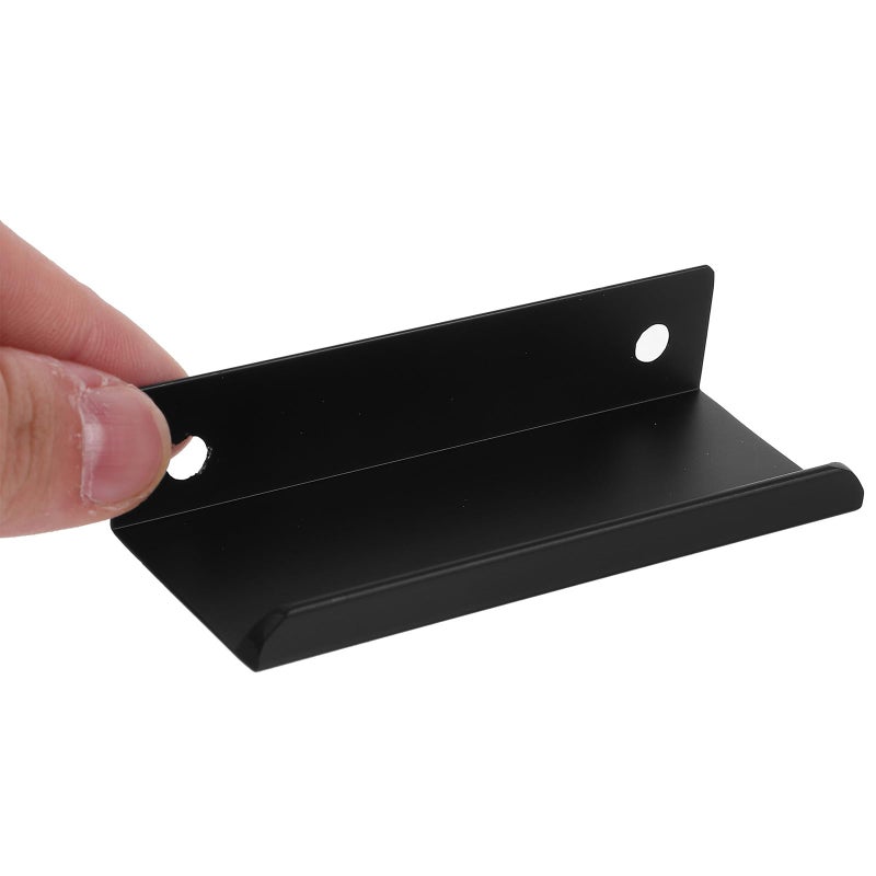 Black Matte Aluminum Alloy Hidden Finger Pull Cabinet Handle 80mm for Drawer Door Kitchen Wardrobe - Image 5