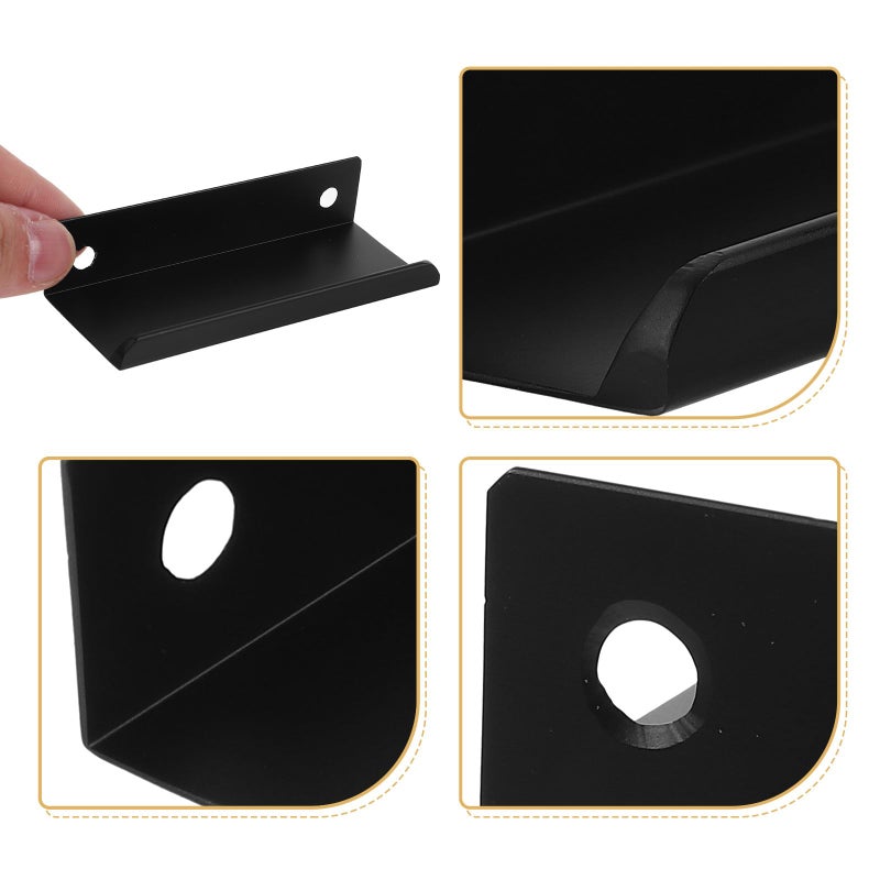 Black Matte Aluminum Alloy Hidden Finger Pull Cabinet Handle 80mm for Drawer Door Kitchen Wardrobe - Image 4