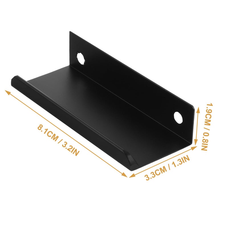 Black Matte Aluminum Alloy Hidden Finger Pull Cabinet Handle 80mm for Drawer Door Kitchen Wardrobe - Image 3