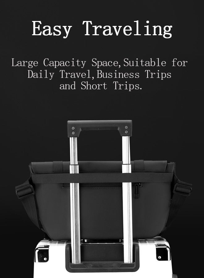 Large Capacity Carry-on Luggage Bag for 9.7-inch Electronics with Water Resistant for Short Trips, Black - Image 3