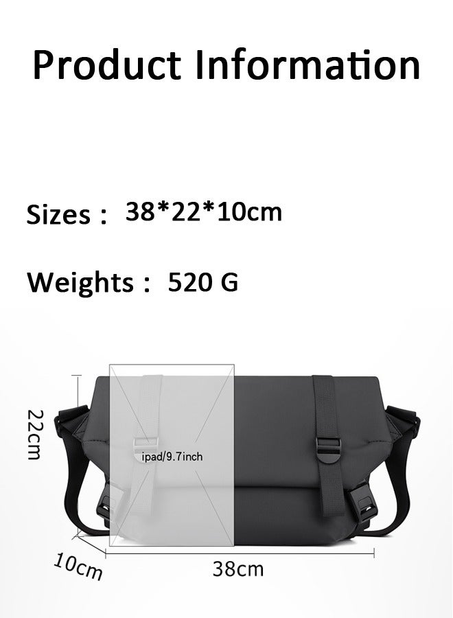 Large Capacity Carry-on Luggage Bag for 9.7-inch Electronics with Water Resistant for Short Trips, Black - Image 5