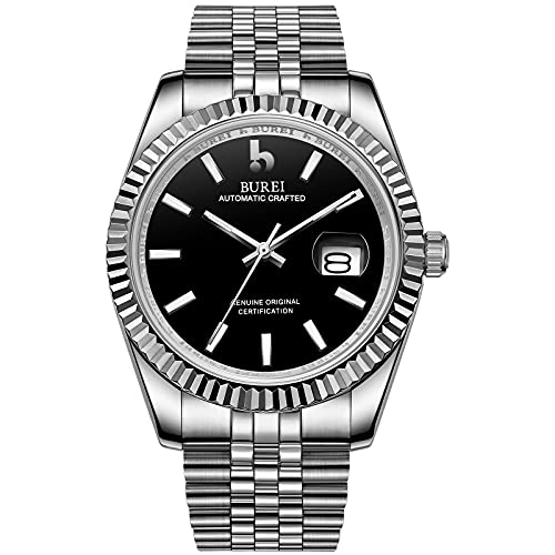BUREI Mens Automatic Mechanical Watch Luxury Business Waterproof Stainless Steel Watches for Men SelfWinding - Image 1