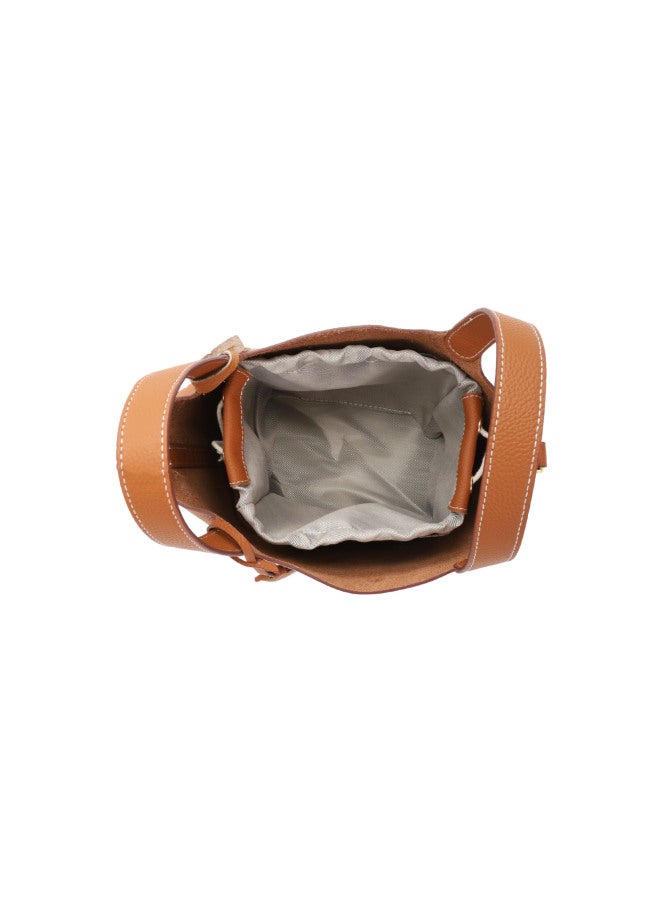 Jinlida Layer Cowhide Leather Women's Bag Fashion Casual Bucket Bag Open Basket Bag Soft Leather Handbag - Image 4