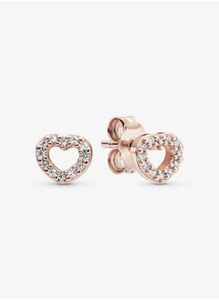 14k Rose gold-plated heart stud earrings with clear cubic zirconia - pzsku/Z4954391C2518D0B2F003Z/45/1740999546/aba8ef75-8f88-455a-9333-4071caeb2027