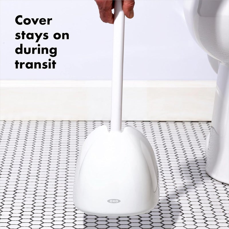 OXO OXO Good Grips Toilet Plunger with Cover White - Image 4