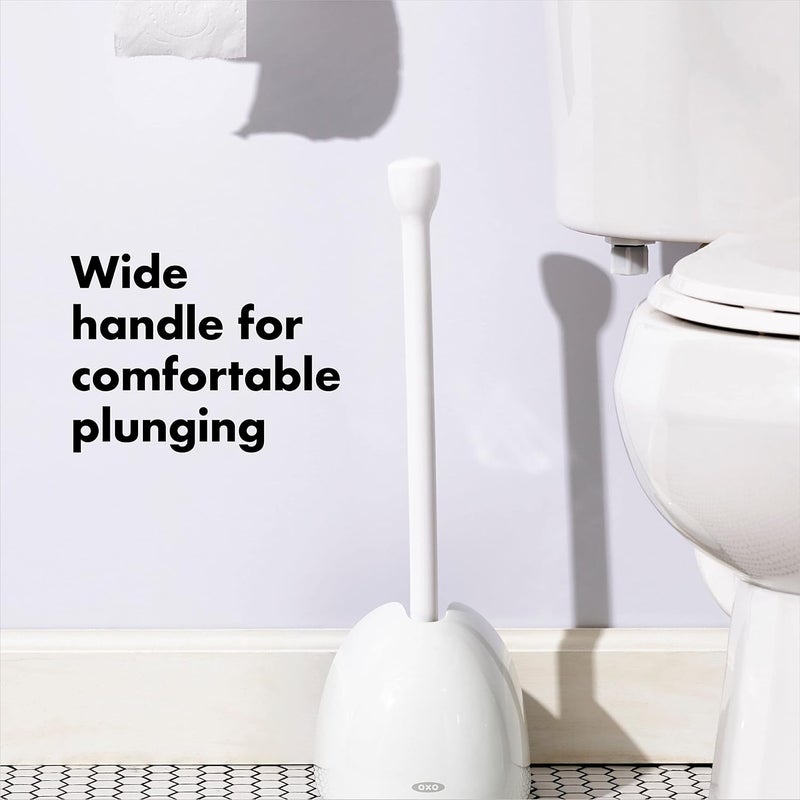 OXO OXO Good Grips Toilet Plunger with Cover White - Image 5