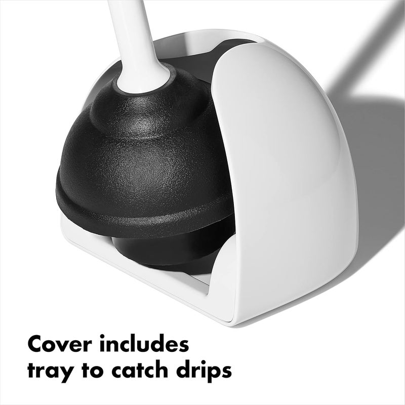 OXO OXO Good Grips Toilet Plunger with Cover White - Image 3