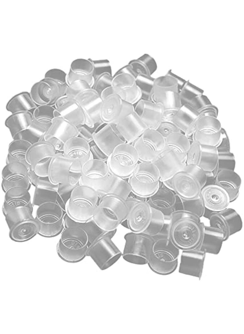 SOLDOUT 100 PCS Plastic Disposable Tattoo Ink Holder Cup Permanent Makeup Supplies Eyebrow Pigment Container Cups (Pack of 100, 13mm) - Image 1