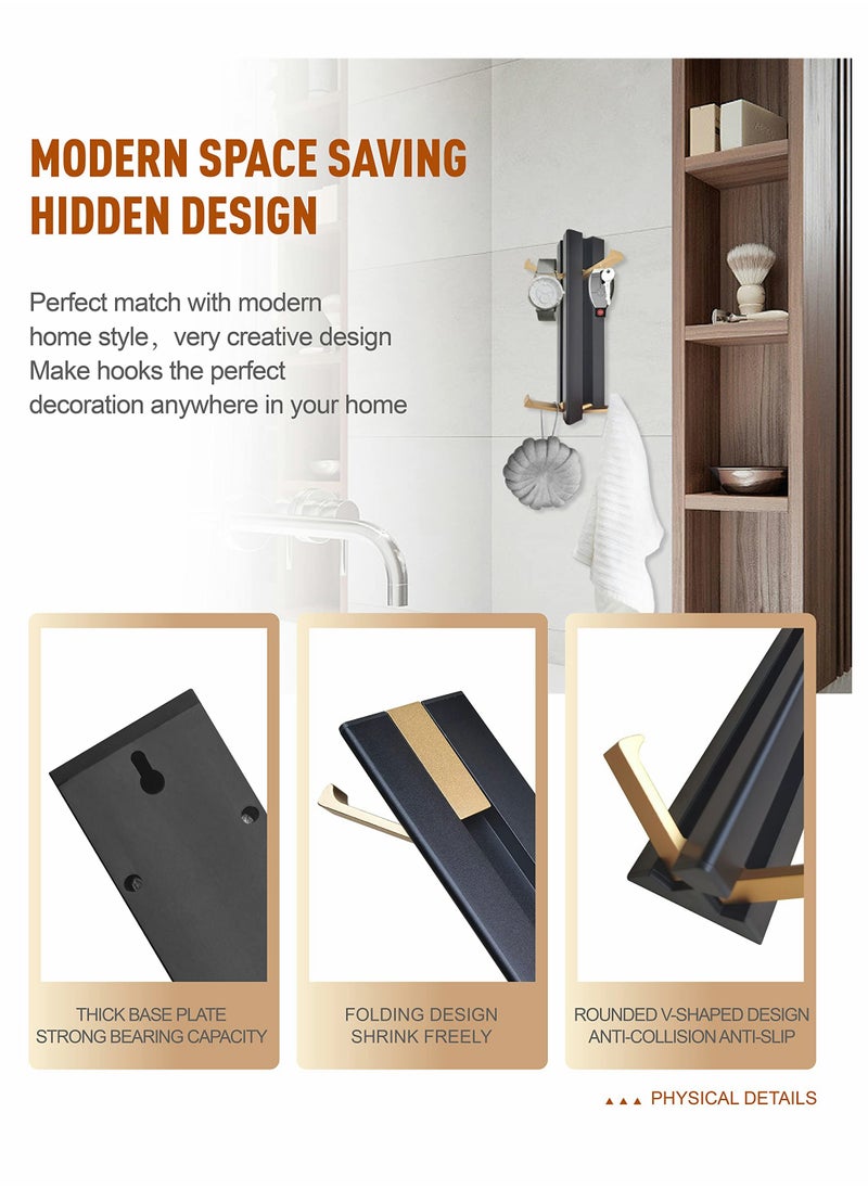 SYOSI Towel Hook, Foldable Non-perforated Invisible Waterproof Rustproof Towel Robe Hook for Kitchen, Closet, Cabinet, Toilet, Ceiling, Door, Tile  - Image 2