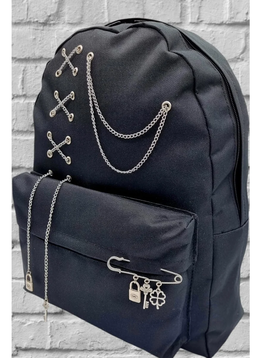 Tezzgelsin Special Design Chain Black Backpack