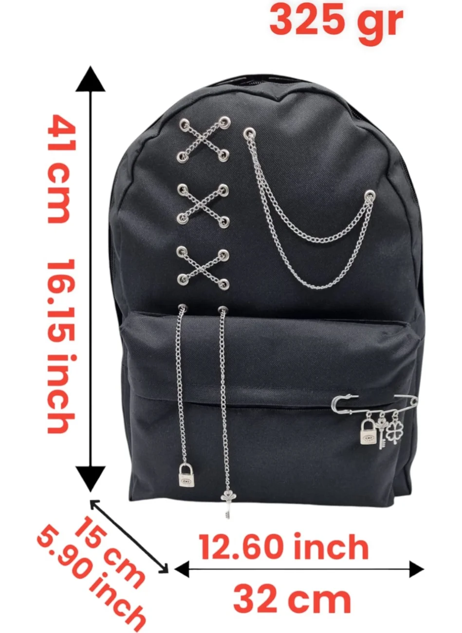 Tezzgelsin Special Design Chain Black Backpack
