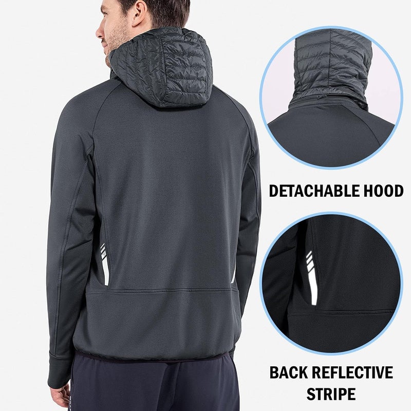 BALEAF Men's Lightweight Warm Puffer Jacket - Water Resistant Thermal Hybrid Hiking Coat - Image 2