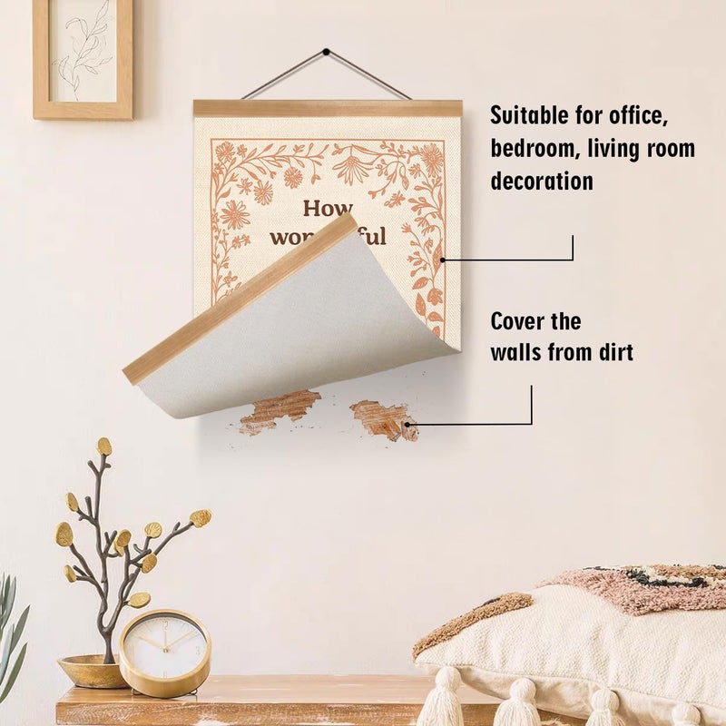 ZTGDA How Wonderful Life is Now Wall Art Decor, Boho Floral Wall Art Poster,Boho Canvas Hanging Banner Decor for Nursery Playroom Home Office,or Kids Room Decorantion 12x16inch - Image 3