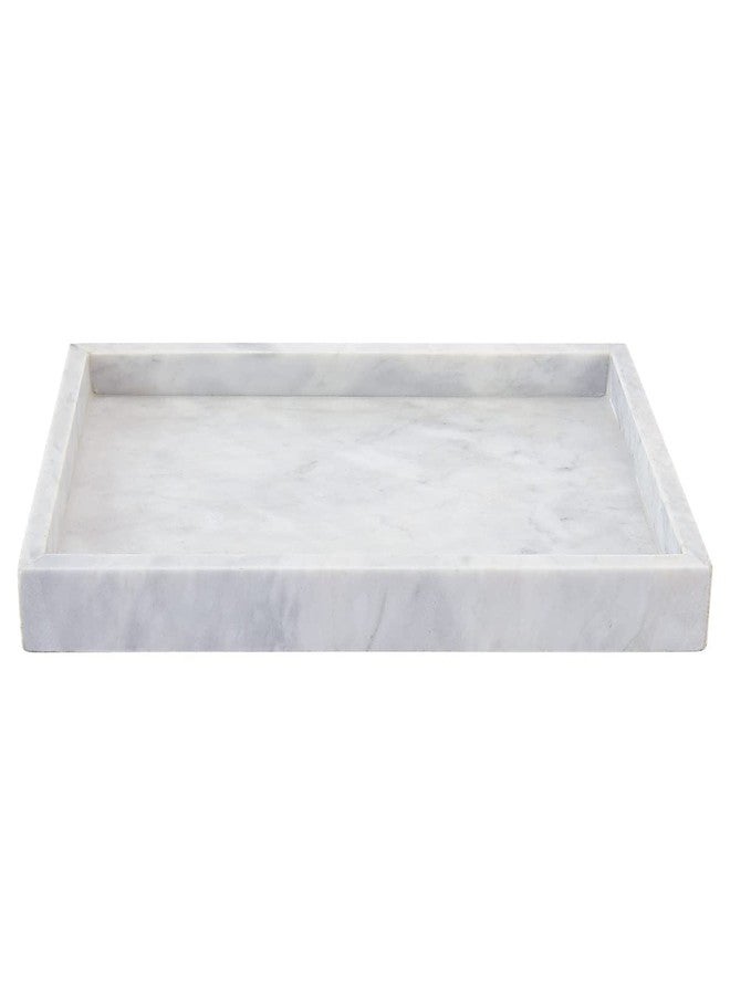 Moreast Real Natural Marble Vanity Tray, Genuine Marble Storage Tray for Cosmetics/Jewelry, Non-Resin/Non-Ceramic, Dresser Organizer Tray, Bathroom Tray, Home Decor, Kitchen, Coffee Table, 12 x 8 inch - Image 4
